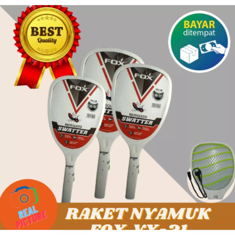 RAKET NYAMUK FOX VX31 WITH LED SENTER SETRUM NYAMUK RECHARGEABLE