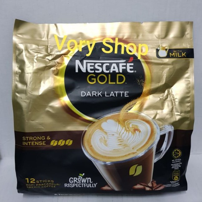 

nescafe gold dark latte strong & intense 12 sticks