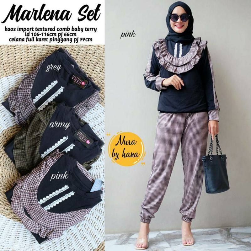 MARLENA SET KAOS IMPORT | SET WANITA | FASHION | ORIGINAL NURA BY HANA