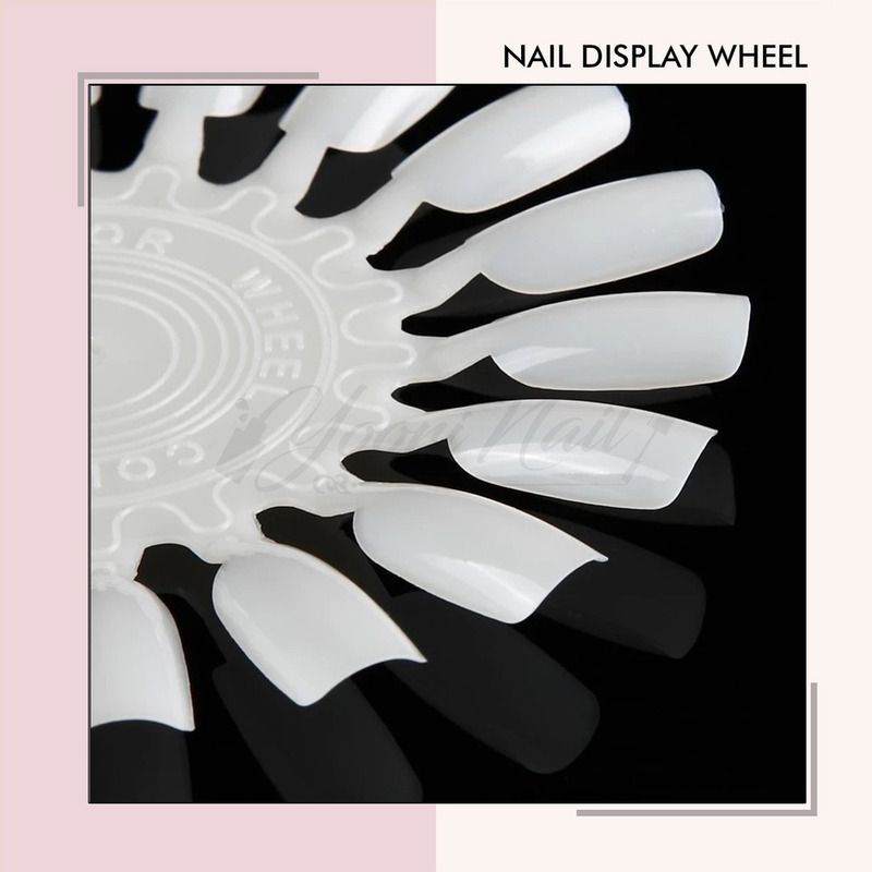 10pcs Nail display wheel set bening clear cream natural color chart kutek nail art contoh warna