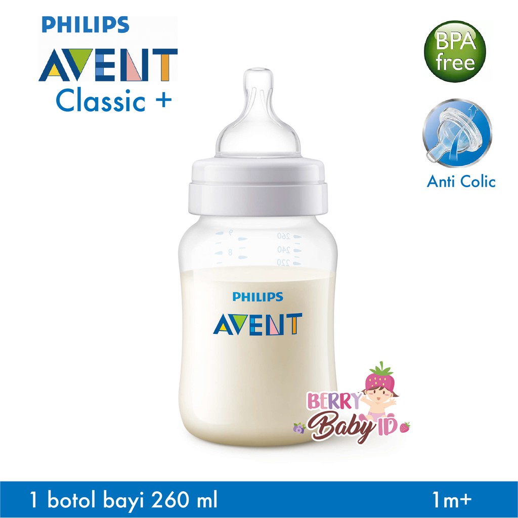 Philips Avent Bottle Anti Colic Botol Susu Bayi Anti Kolik 125ml 260ml Single Pack Berry Mart