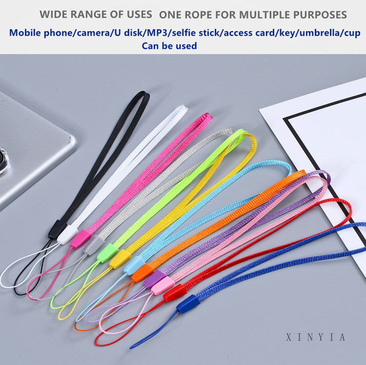 Warna-warni Tali Lanyard Pegangan Pendek Untuk Ponsel Kamera USB Flash Drive Kunci Lencana Kartu ID