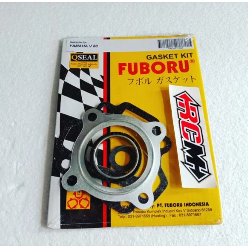 GASKET PAKING PERPAK BLOK BLOCK TOP SET HEAD KENALPOT KNALPOT YAMAHA V80 V 80 ORI ORIGINAL FUBORU