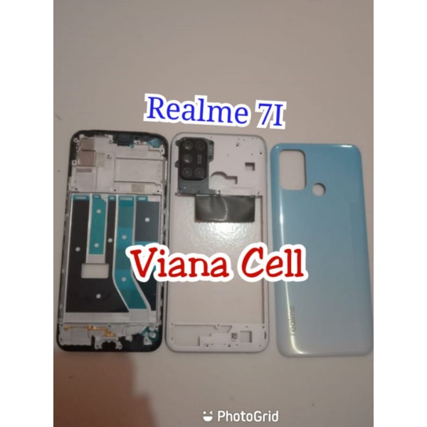 FRAME LCD BEZEL TUTUP MESIN BACKDOOR REALME 7I REALME C17 ORI CASSING KESING HOUSING FULLSET