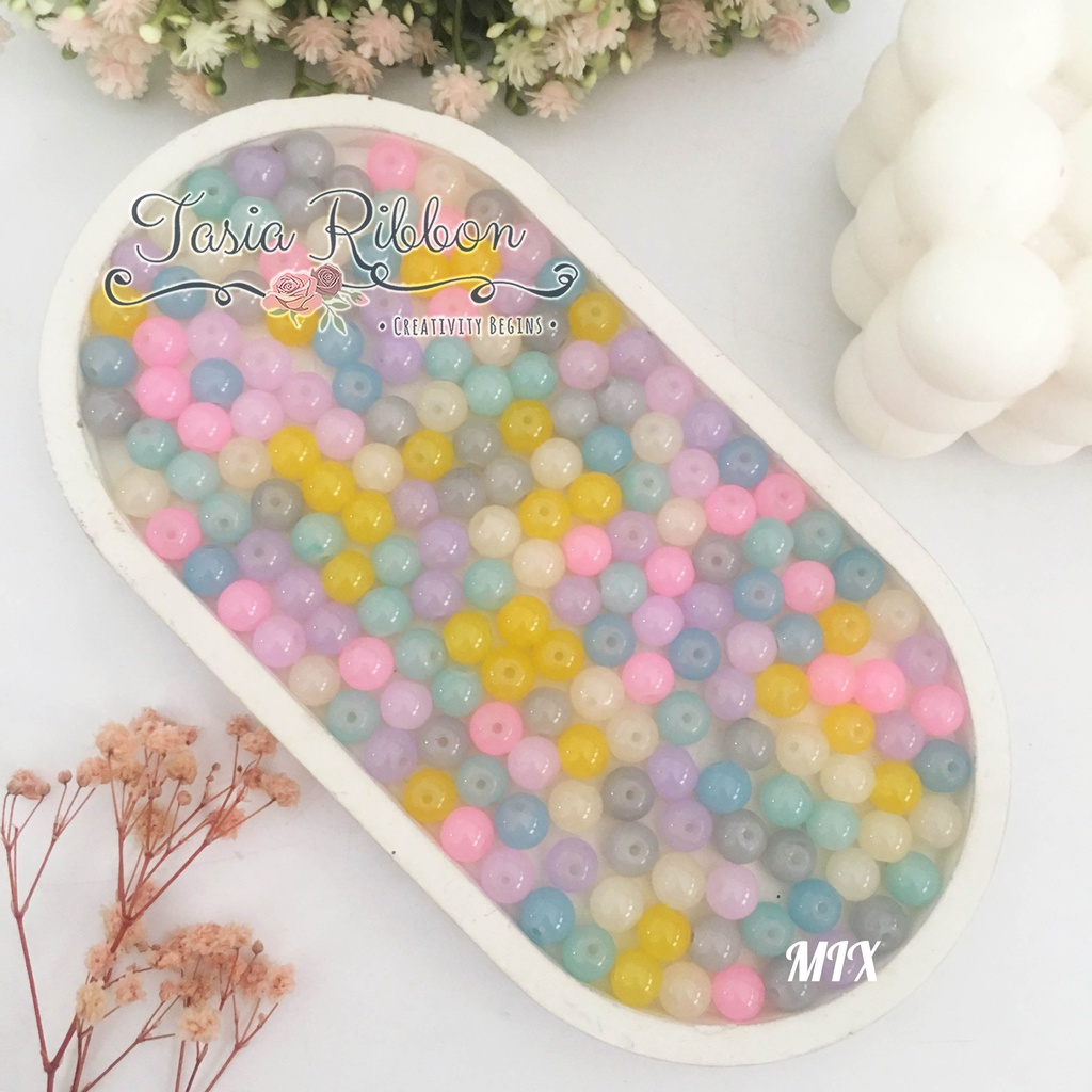 Manik Kaca Bulat Jelly 6mm & 8mm
