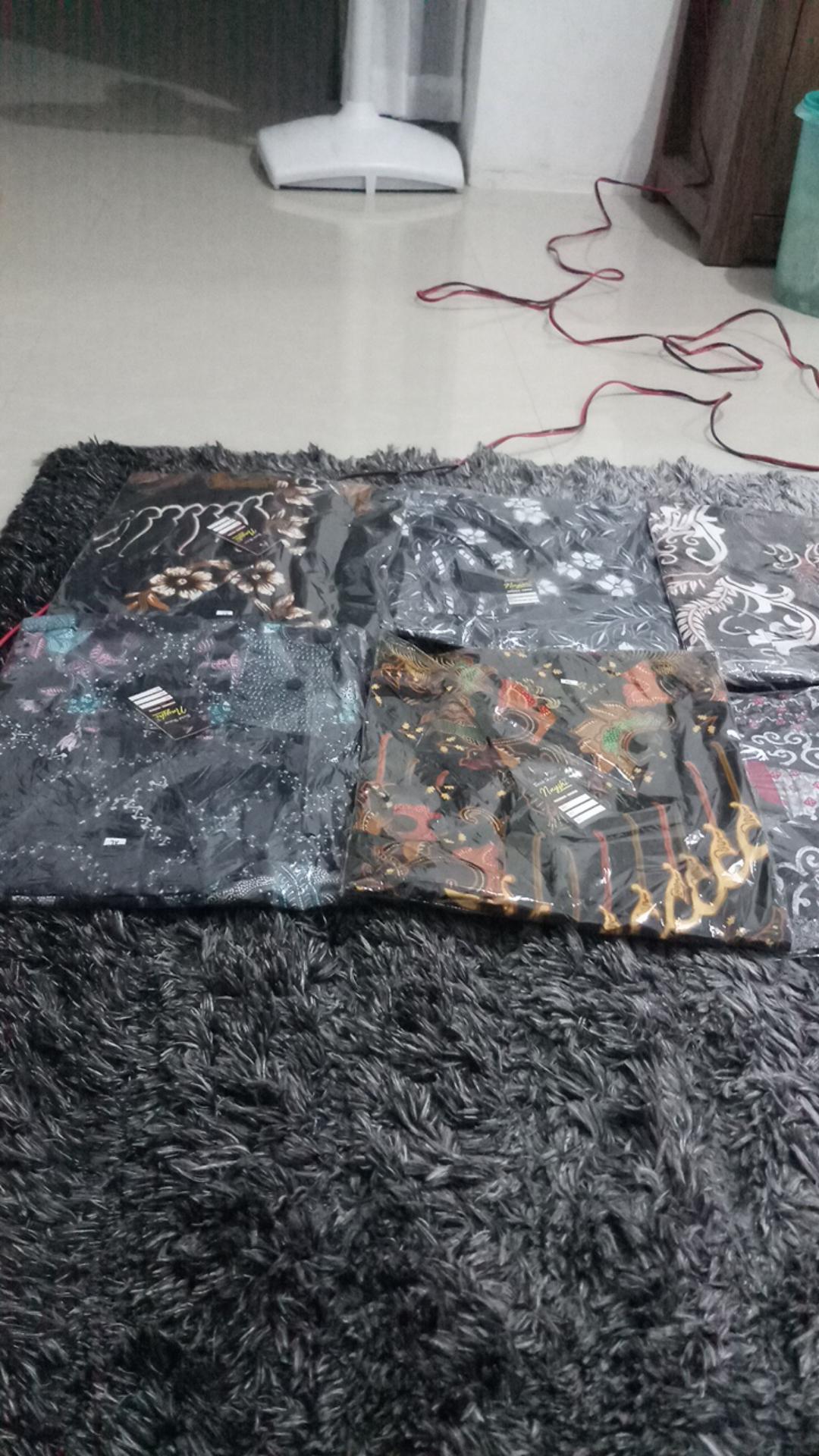 Kemeja Batik Lengan Panjang M L Xl Xxl Jumbo Sogan Halus Kenongo Padi Ulir Megamendung