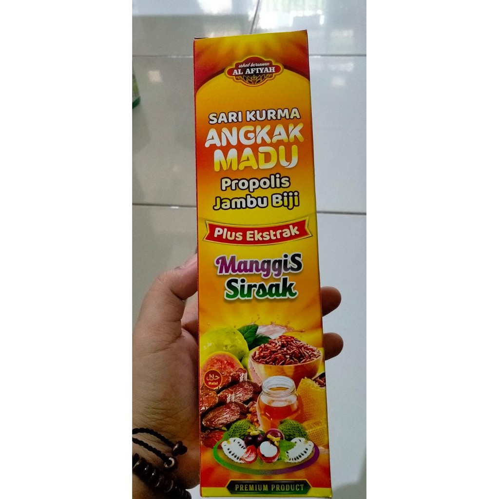 

SARI KURMA ANGKAK MADU JAMBU BIJI PLUS MANGGIS SIRSAK AL AFIYAH 470 gr