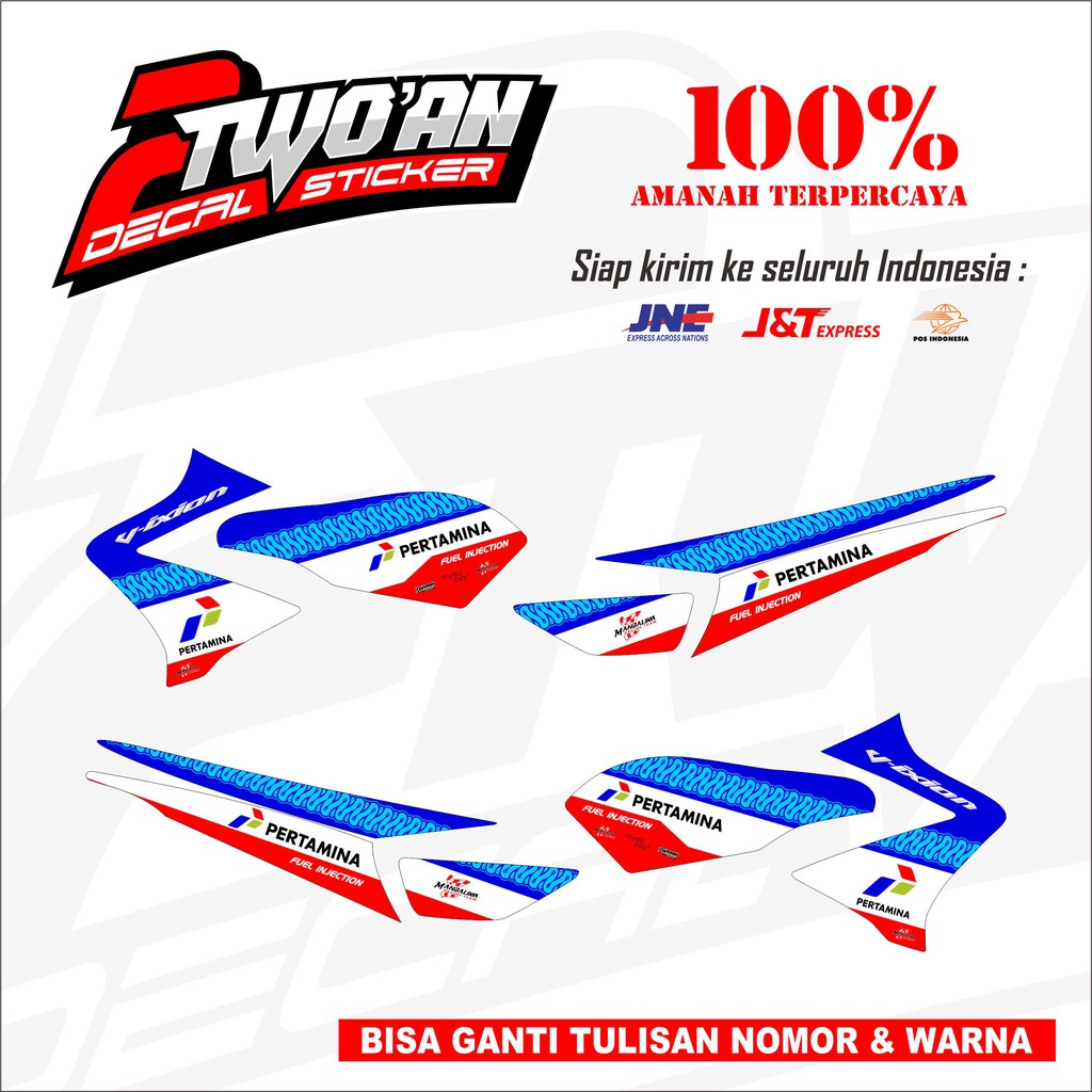 Stiker Striping Vixion Old Spesial Pertamina Mandalika