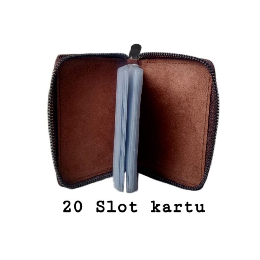 CARD HOLDER 20 SLOT + KOTAK | WalletCard Kulit Asli | Dompet Kartu Kulit