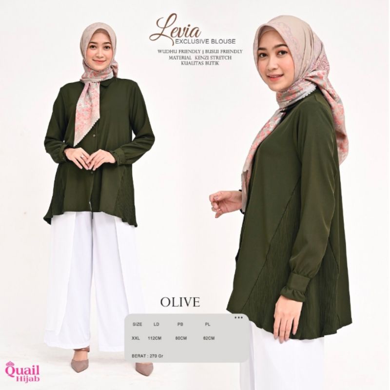 LEVIA QUAIL HIJAB BLOUSE KERJA BLOUSE FORMAL TUNIK KERJA TUNIK FORMAL BLOUSE PREMIUM ORIGINAL