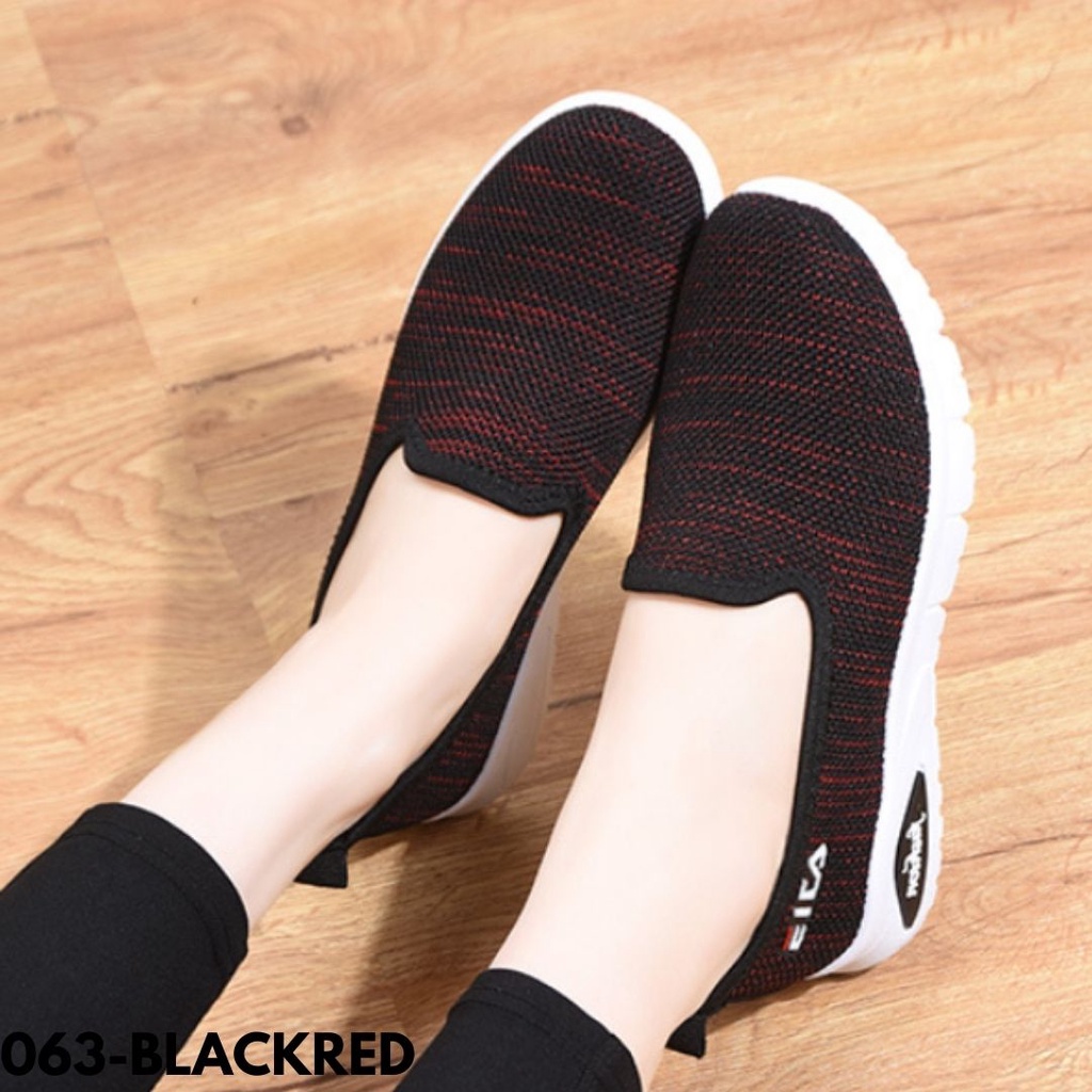 SEPATU KETS SNEAKERS TANPA TALI WANITA NYAMAN LARI CAUAL DAILY EMPUK SOLE KARET ANTI SLIP OOTD 063