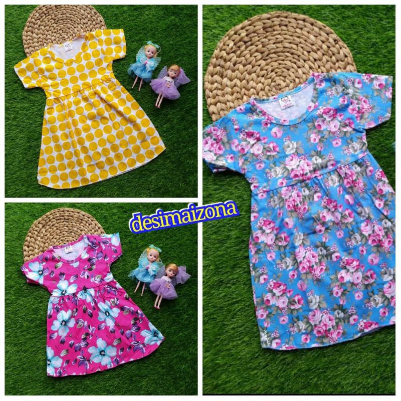 DRESS ANAK CANTIK PINGGANG REMPEL//SIZE S M L