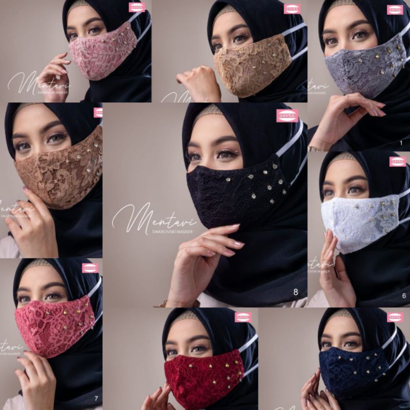 Masker Mentari Swaroski Original Sayra Hijab