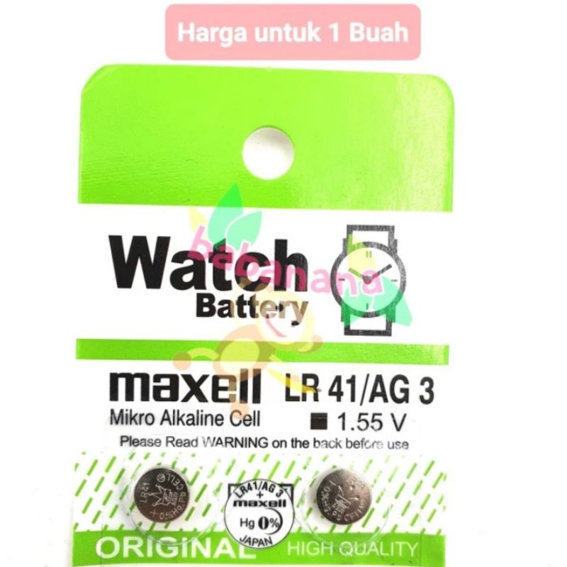 Maxell LR41 AG3 Baterai jam kancing battery button watch LR 41 AG 3