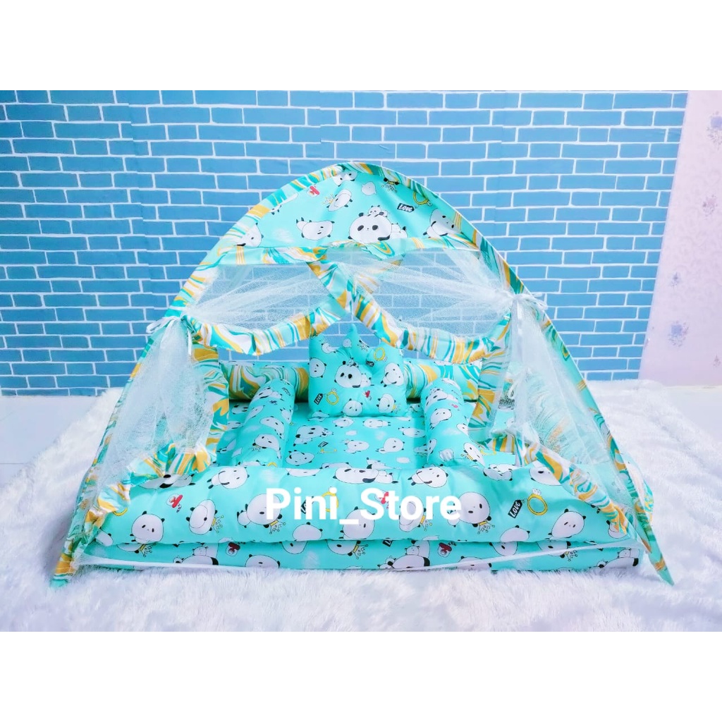 Kasur Bayi Kelambu TENDA Motif Panda Toska-Kasur Panda Toska
