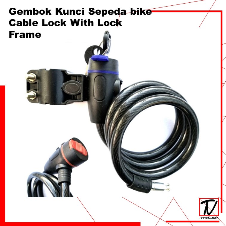 TERMURAH Gembok Kunci Sepeda bike Cable Lock With Lock Frame