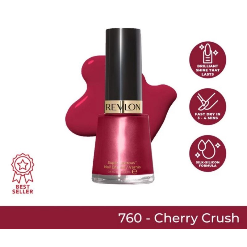Revlon Nail Enamel Tahan Hingga 7 Hari - Kutek Kuku-760 Cherry Crush