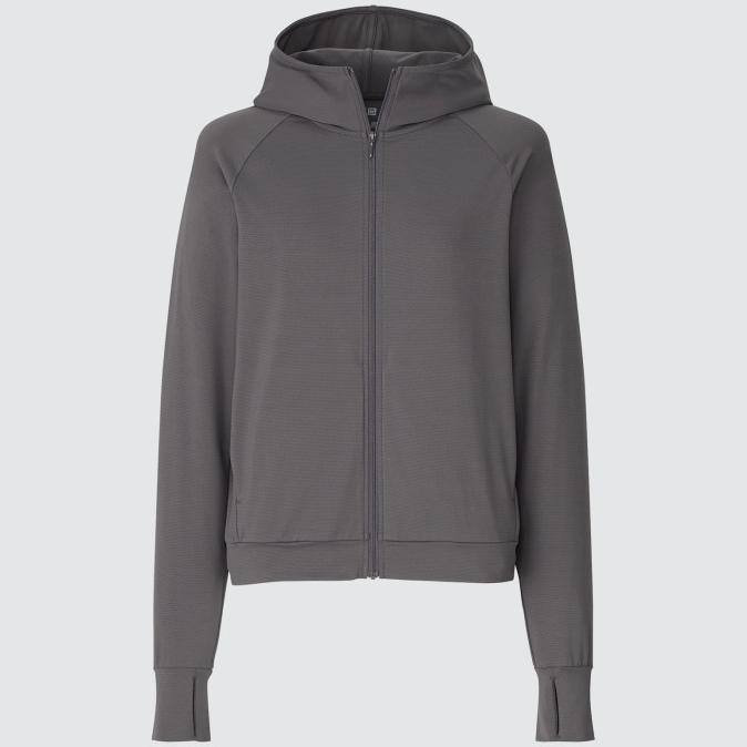 UNIQLO AIRism Jaket UV Protection Mesh Hoodie Retsleting Wanita