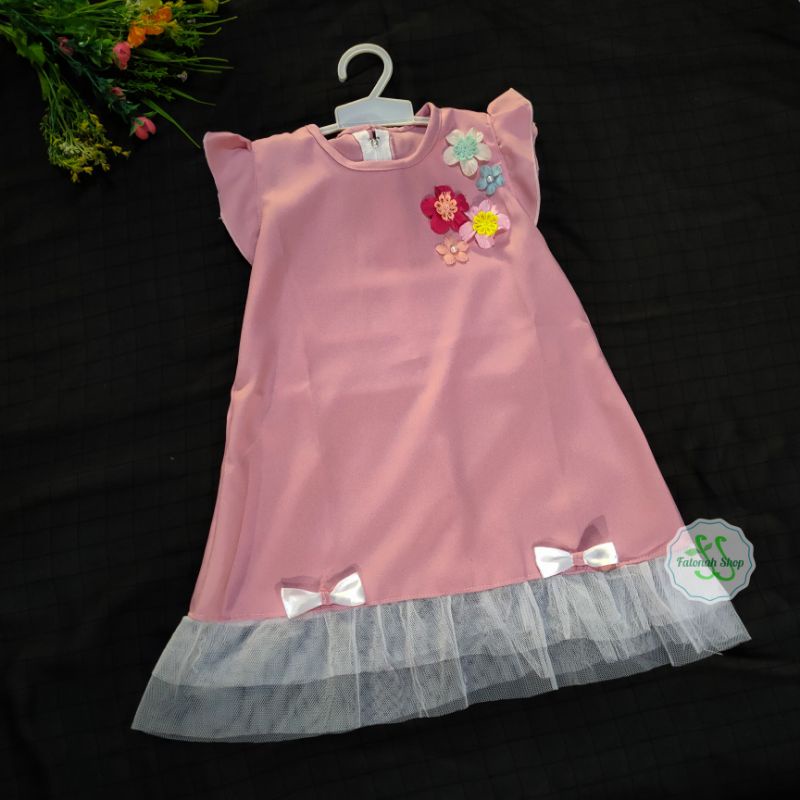 Dress anak usia pakai 1 2 tahun gauna anak cewek tutu baju pesta anak cewek ( dress diamond polos)