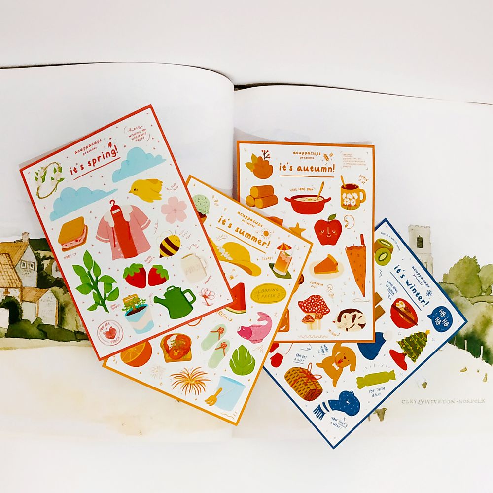 

ACUPPACUPS Seasons Series Sticker Sheet / Stiker Kiss Cut