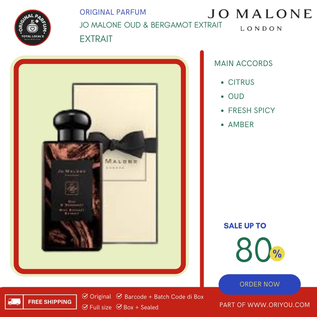 Parfum JO MALONE OUD & BERGAMOT EXTRAIT 100 ML