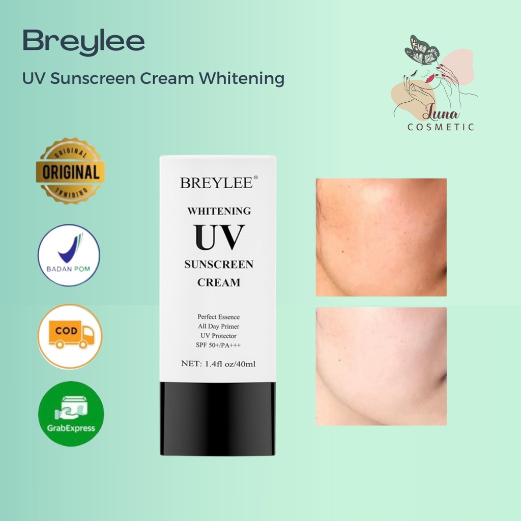 BREYLEE UV Sunscreen Cream Whitening Krim Tabir Surya SPF 50++ Pelindung Wajah dari Sinar Matahari whitening Anti-Aging