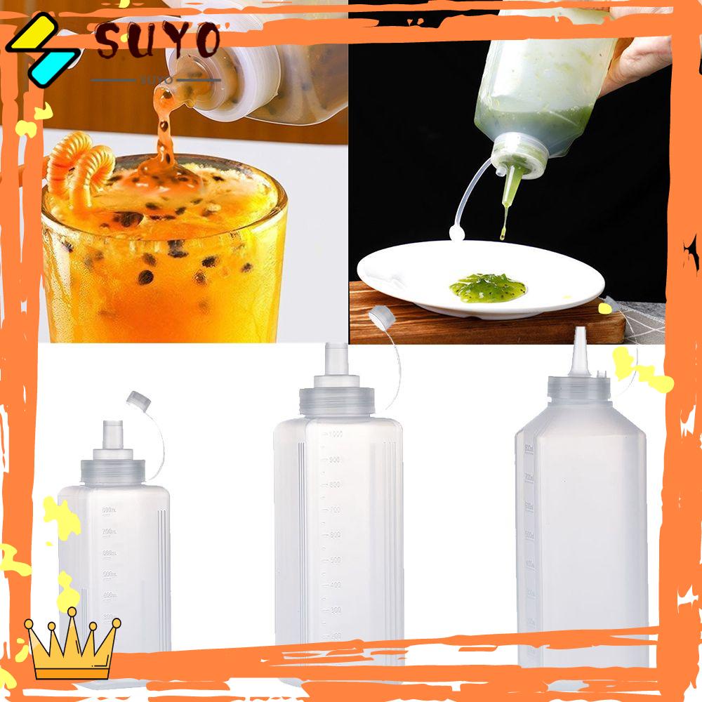 Suyo Botol Dispenser Saus Cuka 800 / 1000ml Bahan Plastik Anti Debu Untuk Dekorasi Kue / Dapur