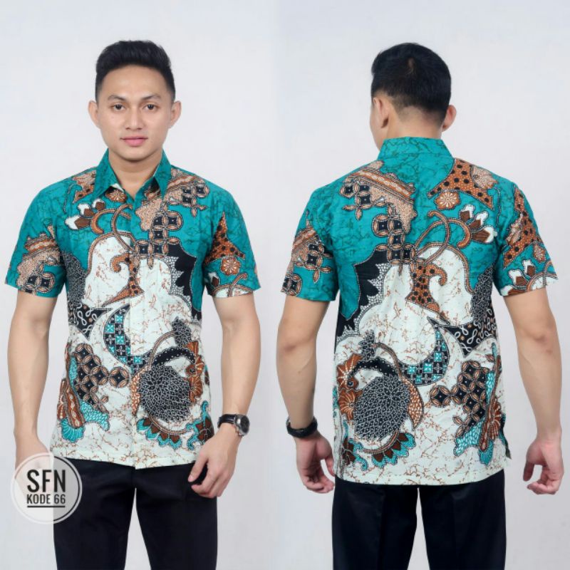 BATIK PRIA LENGAN PENDEK- ATASAN BATIK PRIA MODERN