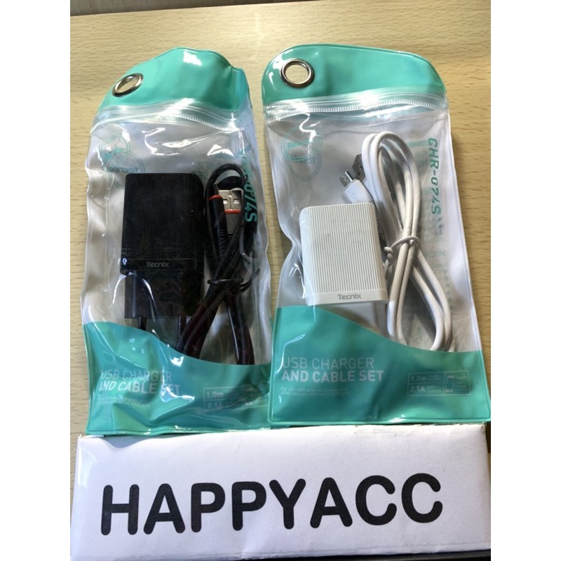 Adaptor Charger 2.1A TECNIX CHR-074S Fast Charge With Micro Cable