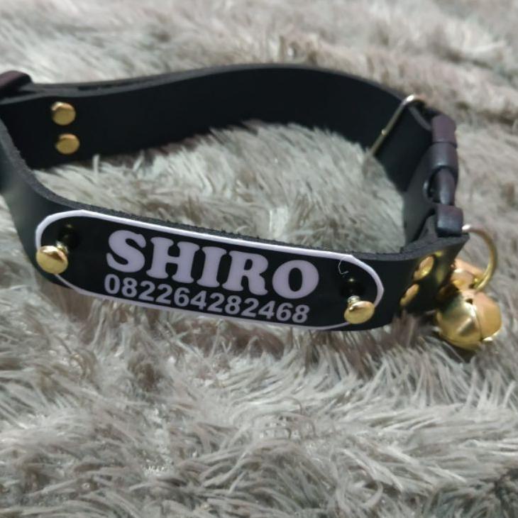 KALUNG ANJING NAMA CUSTOM KULIT SINTETIS 2CM, FREE CUSTOM NAMA  KPL2