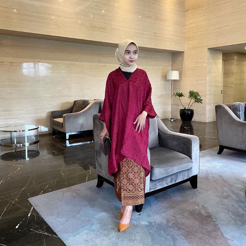 Kaftan Viscose MARUN ( Hanya Atasan Saja )