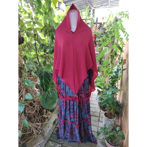 Gamis Syar'i Motif Monstera Set