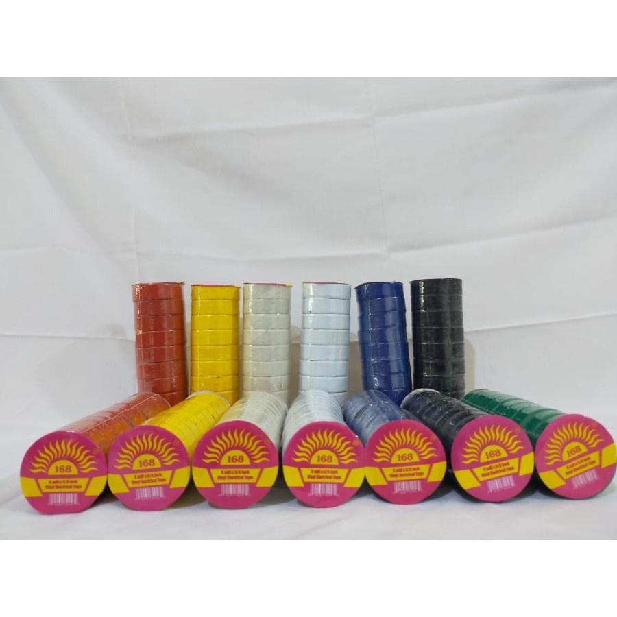 Lakban Isolasi Listrik  Warna 168 Tape 14mmx3yard Harga 1 SLOP Isi 10 roll