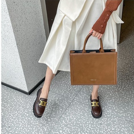 RYX - Chain Bonds Sepatu Slip-On Wanita Casual Sehari Hari - Ori Import