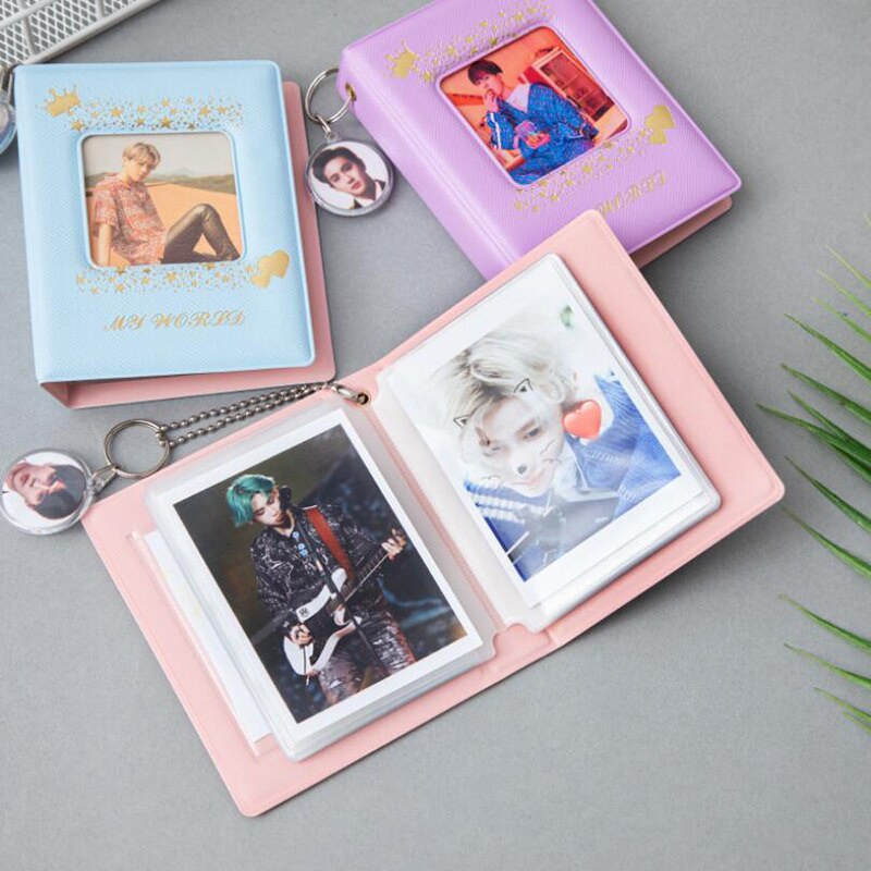 3 inch Photo Album 32 Pockets Cute Cow Card Holder for KPOP LOMO Card Photocards Collection