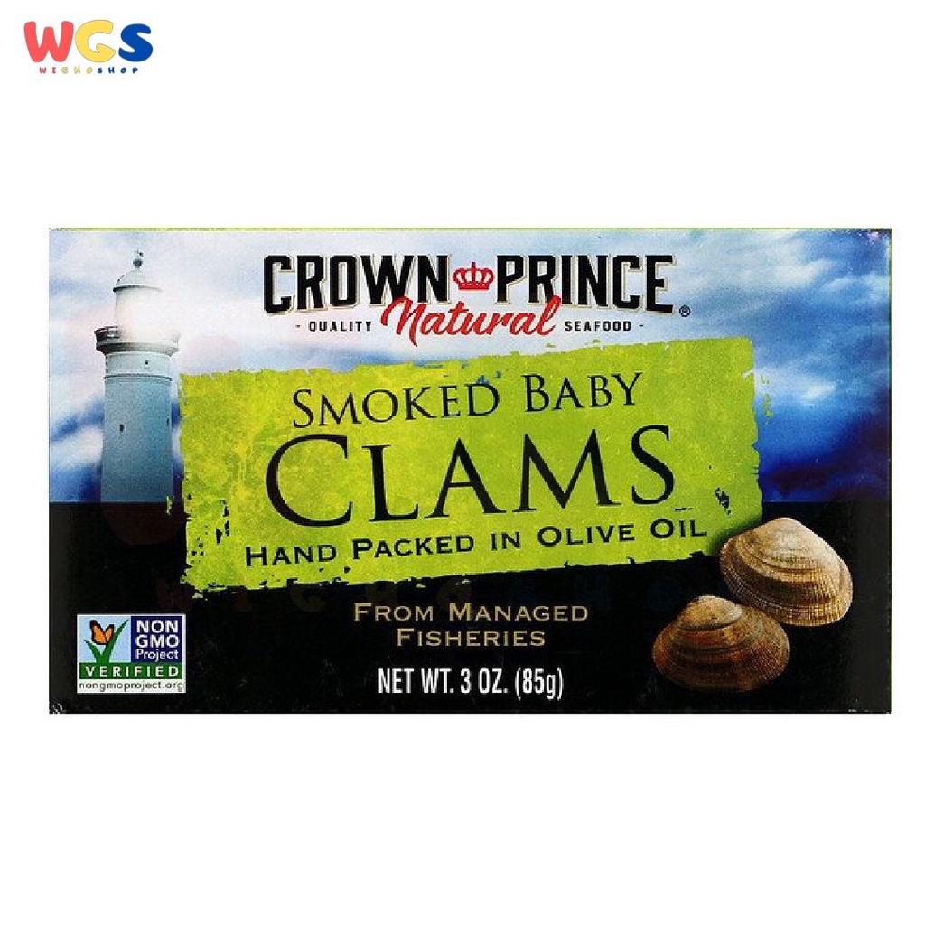 Crown Prince Natural Smoked Baby Clams In Olive Oil 3oz 85g