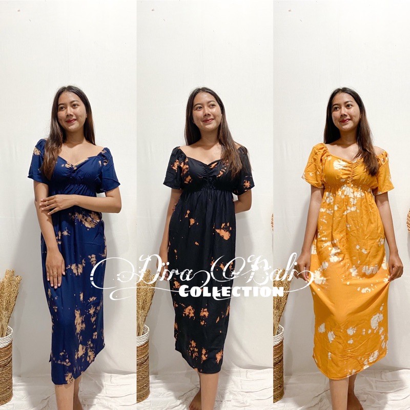 Pusat Fashion Wanita Terlaris DASTER ZHARA PANJANG TIE DYE | Baju Bali