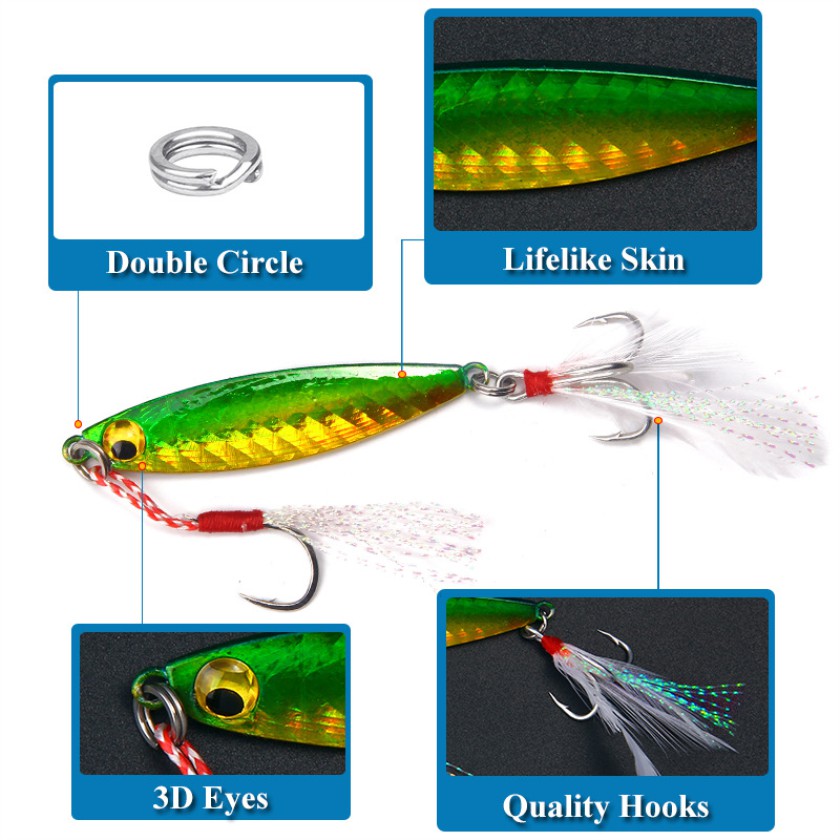 Shengyao 1Pcs Umpan Pancing Laser Metal Lead Jig Swimbait 7g/10g/15g/20g Fishing Lure Ikan Bass Bait Sinking Jigging Laser Jigging Timbal Logam Jig Lambat Jigging / Trolling Sendok Logam Fishing Lure