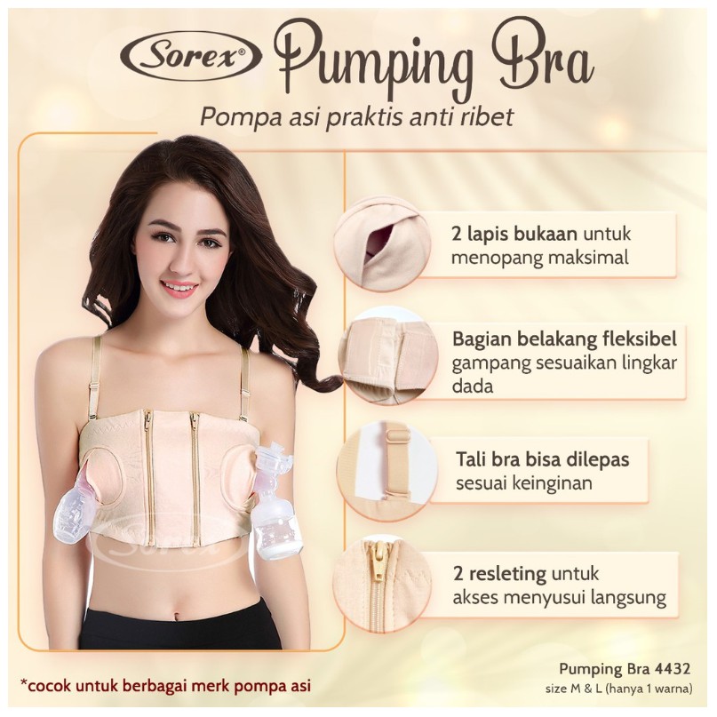 Sorex 4432 Hands Free Pumping Bra BH Menyusui untuk Pompa Asi CBKS