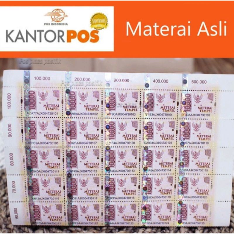 

Materai 10000 Asli