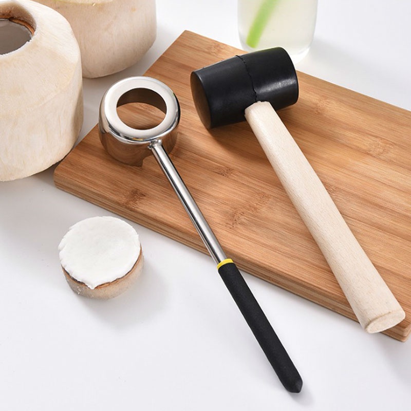 HOVELSHOP Pembuka Kelapa Stainless Steel Set Coconut Opener Hammer