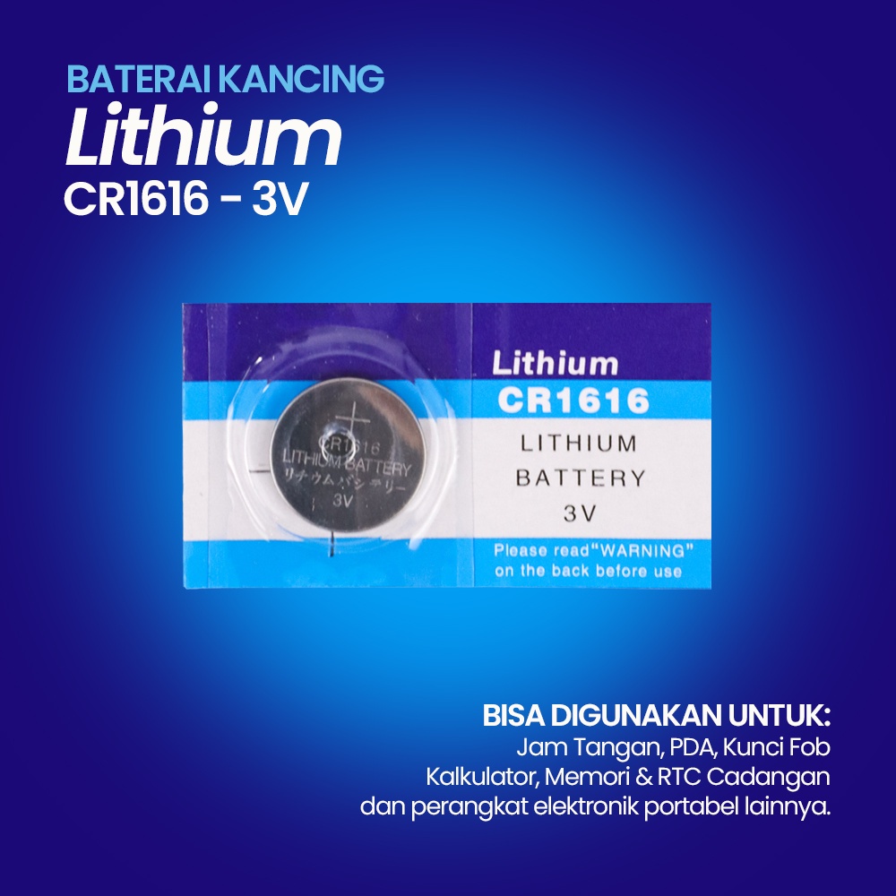 5 PCS Baterai Kancing Lithium CR1616 3V
