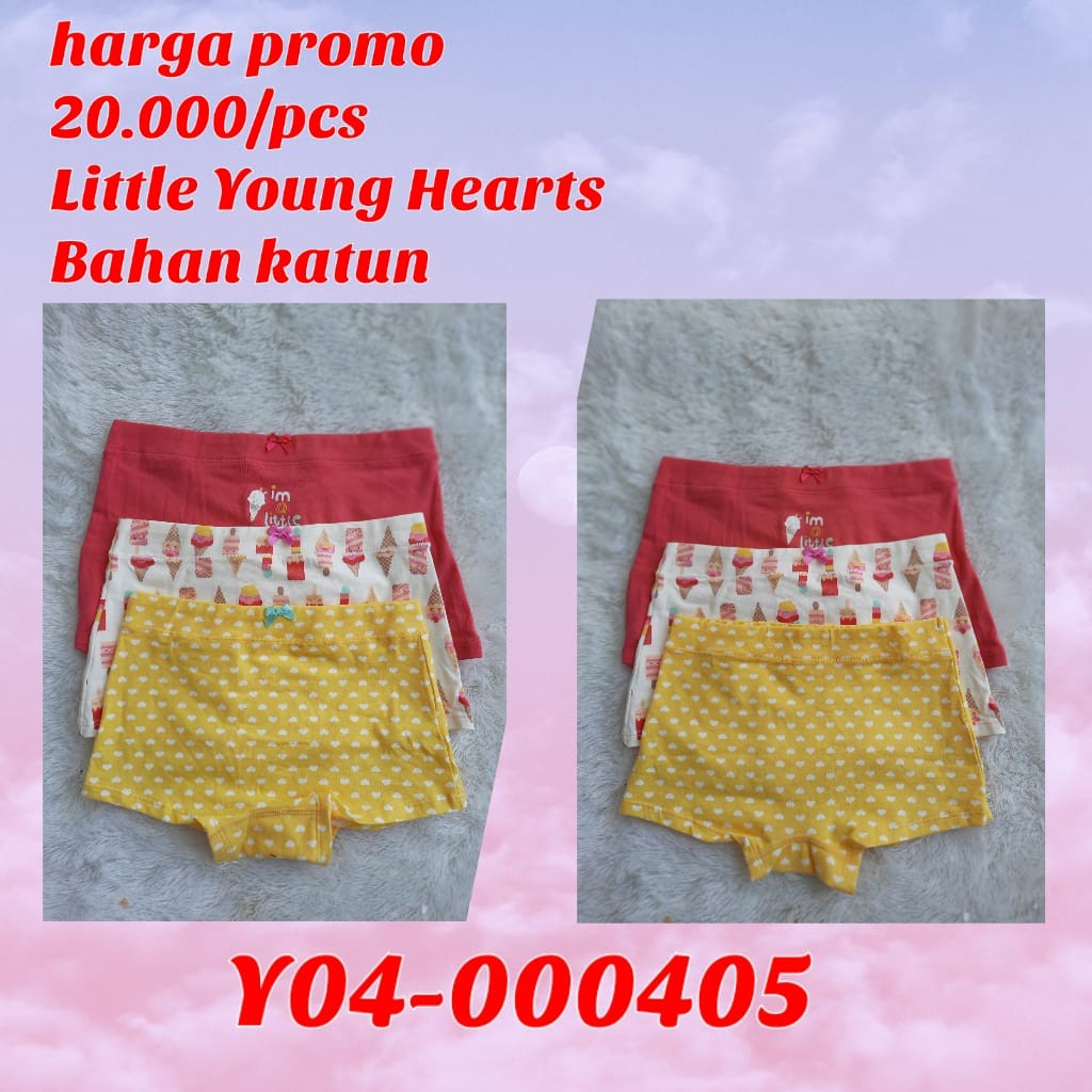 YOUNG HEARTS CELANA DALAM ANAK PEREMPUAN SIZE S M L BAHAN KATUN Y04-000405