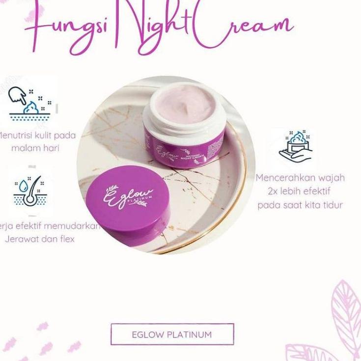 J90 Ecer EGLOW PLATINUM ACNE NIGHT CREAM ORIGINAL 100% RESMI BPOM || EGLOW CREAM MALAM AMAN BUMIL BU