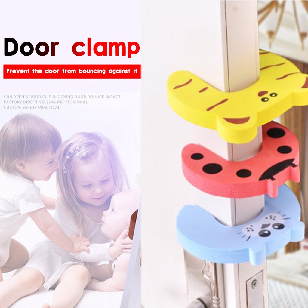 1Pcs Cartoon Child Safety Protection Card Lock / Cute Animal Security Card Door Stopper /  Child Finger Door Clamp Protector