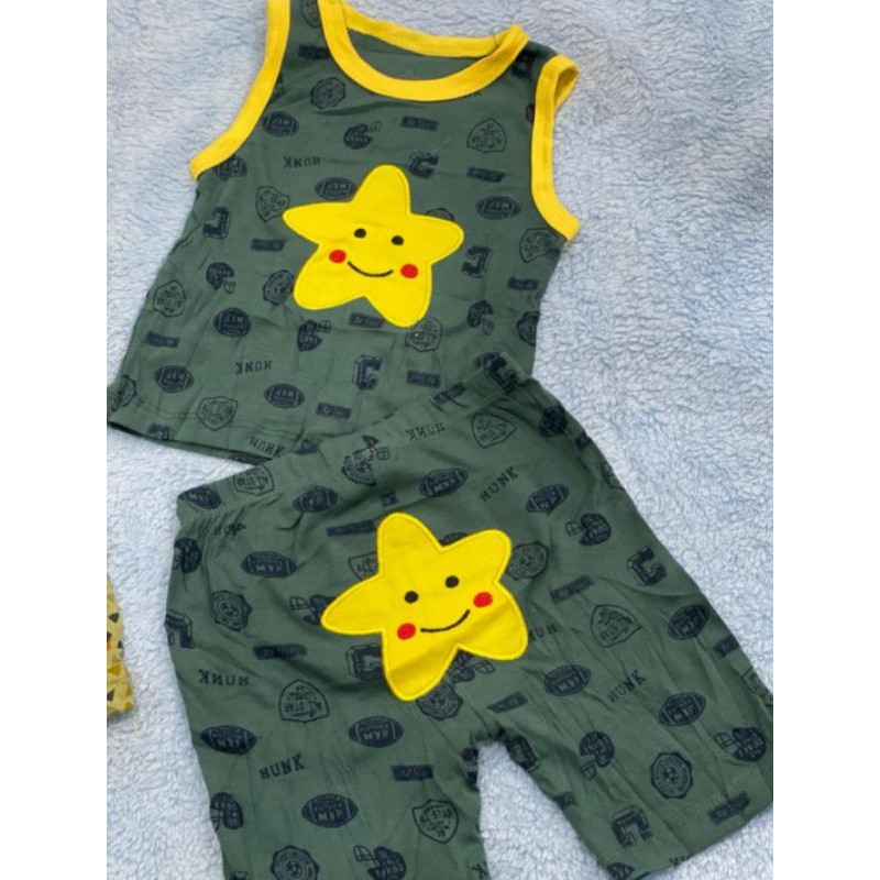 BLUEFLY SIZE 3- 24 M ISI 2 SET SETELAN BAJU BAYI TANGAN KUTUNG + CELANA PENDEK BLUEFLY SETELAN OBLONG SINGLET KUTUNG / SETELAN PANJANG + PANJANG