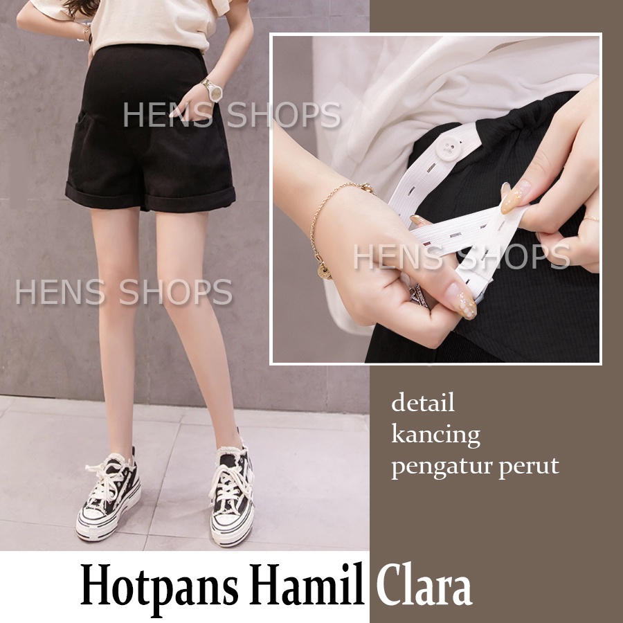 CELANA PENDEK HOTPANTS WANITA HAMIL MATERNITY PANTS CLARA TERBARU PREMIUM JUMBO