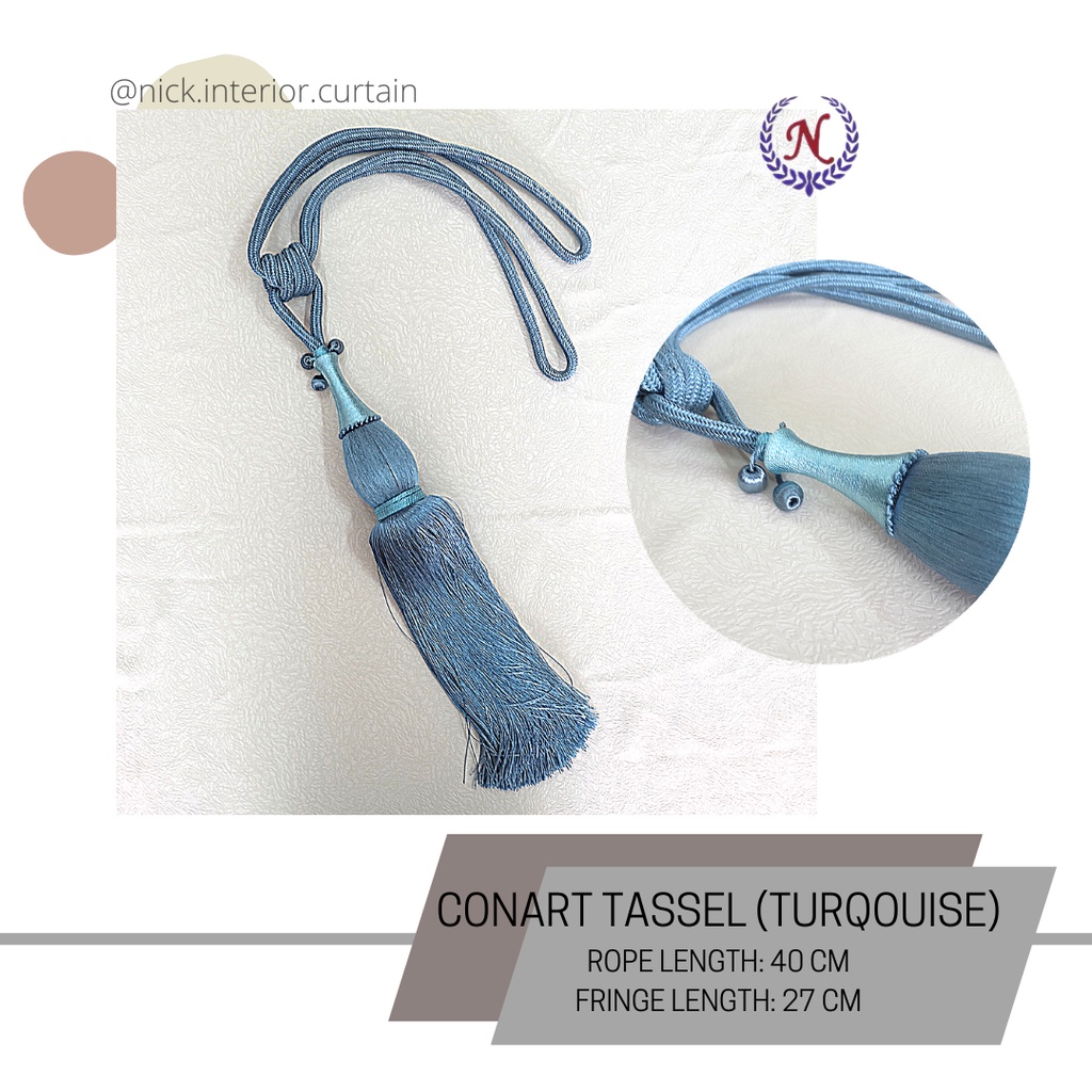TASSEL CONART ( TURQOUISE & COKLAT GOLD )