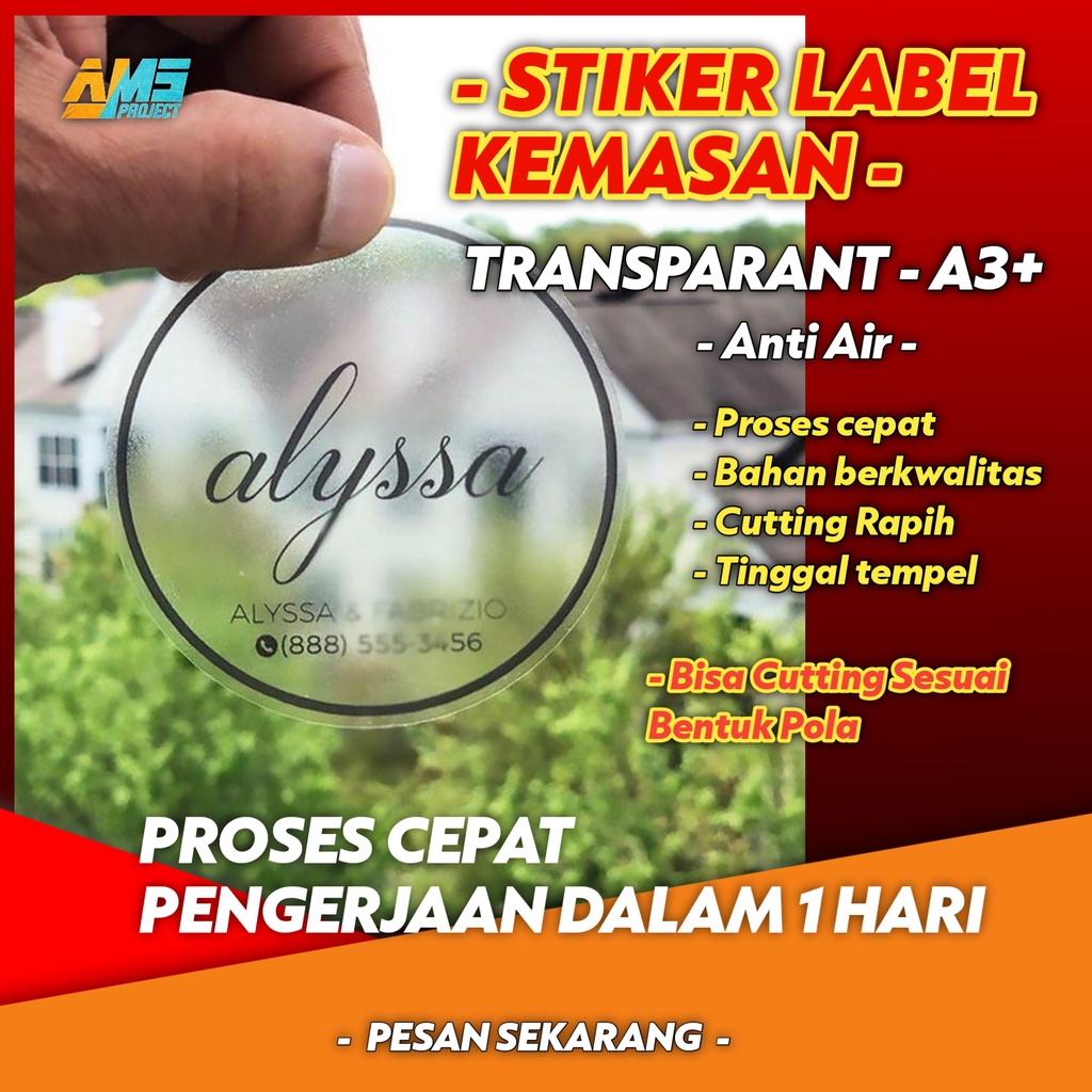 

Stiker Label Transparan / Stiker Label Kemasan / Stiker Cutting TRANSPARAN