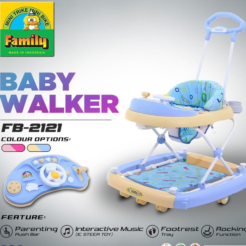 DIJAMIN ORIGINAL FAMILY Baby Walker FB 2121 / FB 661B / FB 136 Alat Belajar Jalan Bayi